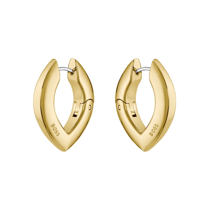 Main Image 1 of BOSS Women's Fiora Gold Tone Petal Earrings