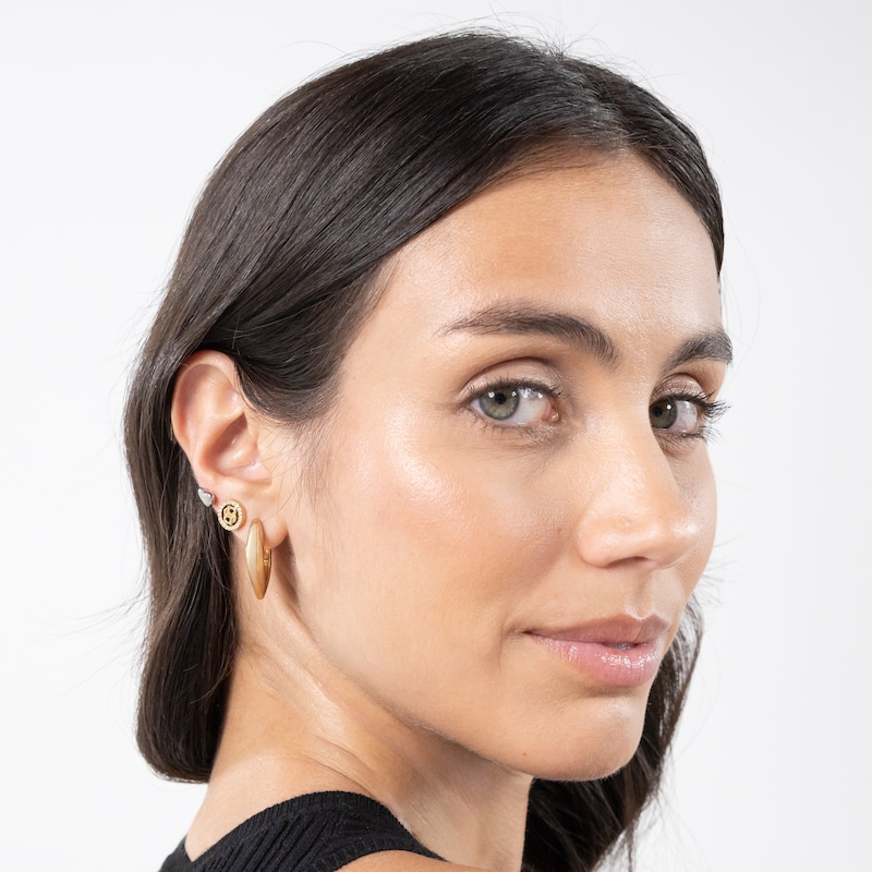 Main Image 5 of BOSS Women's Fiora Gold Tone Petal Earrings