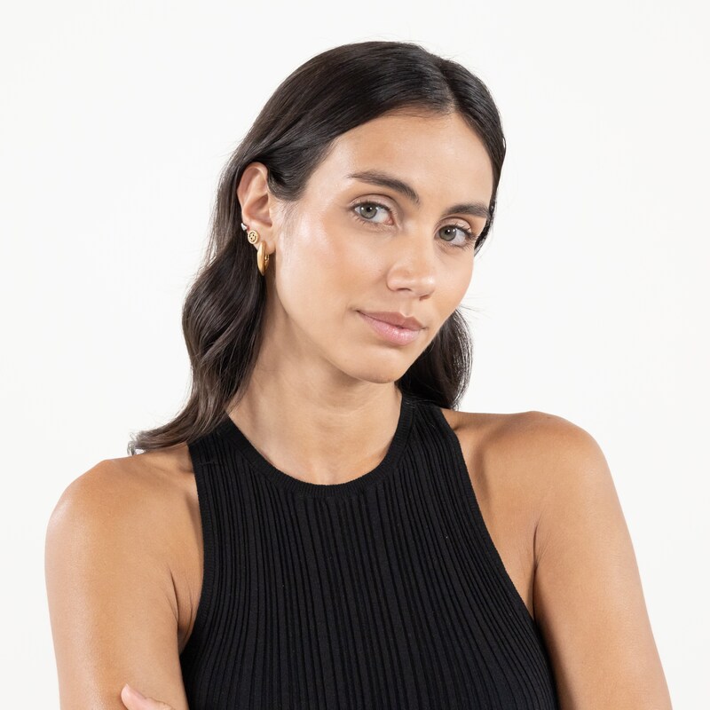 Main Image 6 of BOSS Women's Fiora Gold Tone Petal Earrings