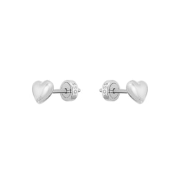 BOSS Women's Honey Hearts Shaped Silver Tone Stud Earrings