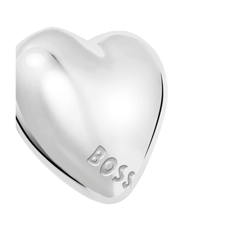 Main Image 3 of BOSS Women's Honey Hearts Shaped Silver Tone Stud Earrings