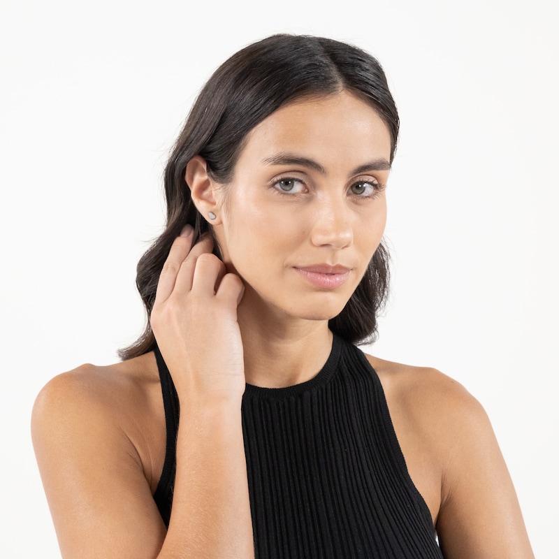 Main Image 5 of BOSS Women's Honey Hearts Shaped Silver Tone Stud Earrings