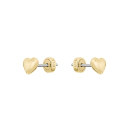 BOSS Women's Honey Hearts Shaped Gold Tone Stud Earrings
