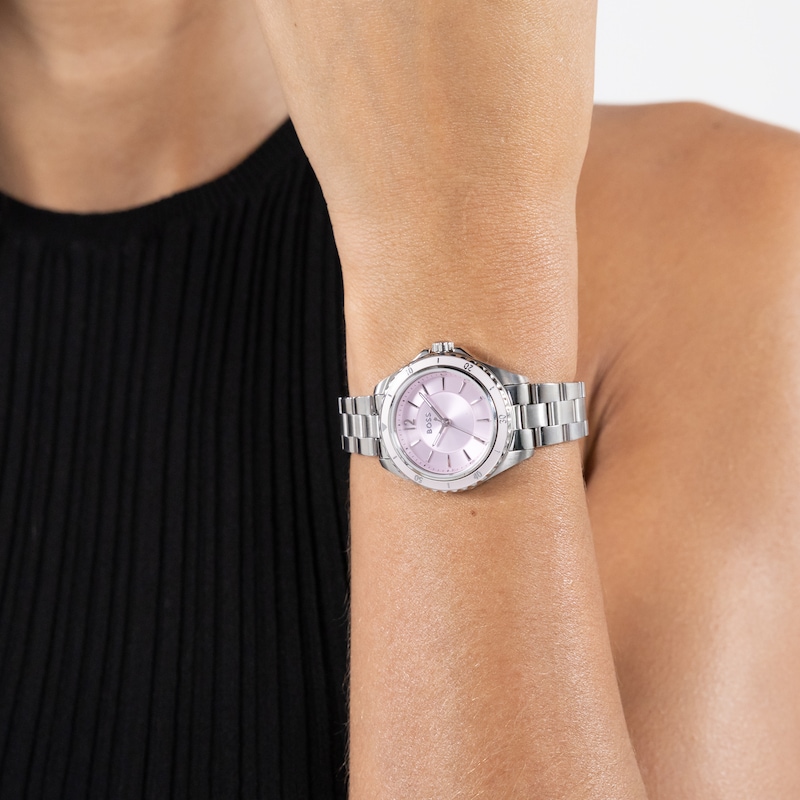 Main Image 4 of BOSS Sage Ladies' Pink Dial & Stainless Steel Bracelet Watch