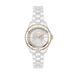BOSS Sage Ladies' White Dial & White Ceramic Bracelet Watch