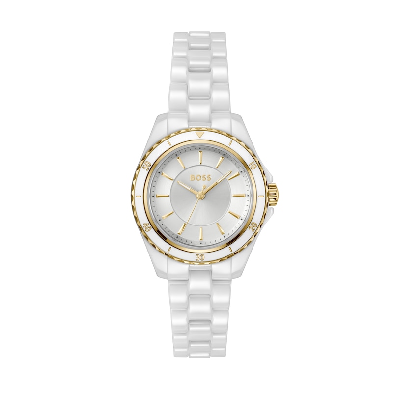 Main Image 1 of BOSS Sage Ladies' White Dial & White Ceramic Bracelet Watch