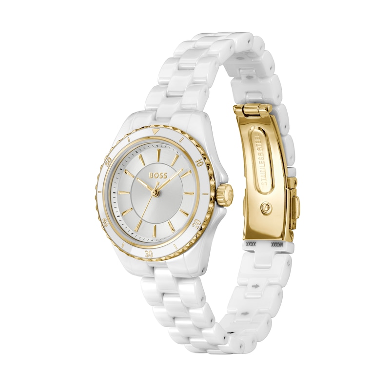 Main Image 3 of BOSS Sage Ladies' White Dial & White Ceramic Bracelet Watch