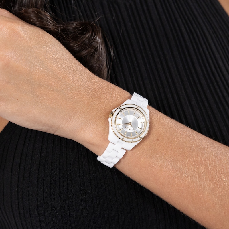 Main Image 4 of BOSS Sage Ladies' White Dial & White Ceramic Bracelet Watch