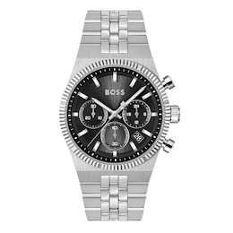 BOSS Candor Men's Chronograph Black Dial & Stainless Steel Bracelet Watch
