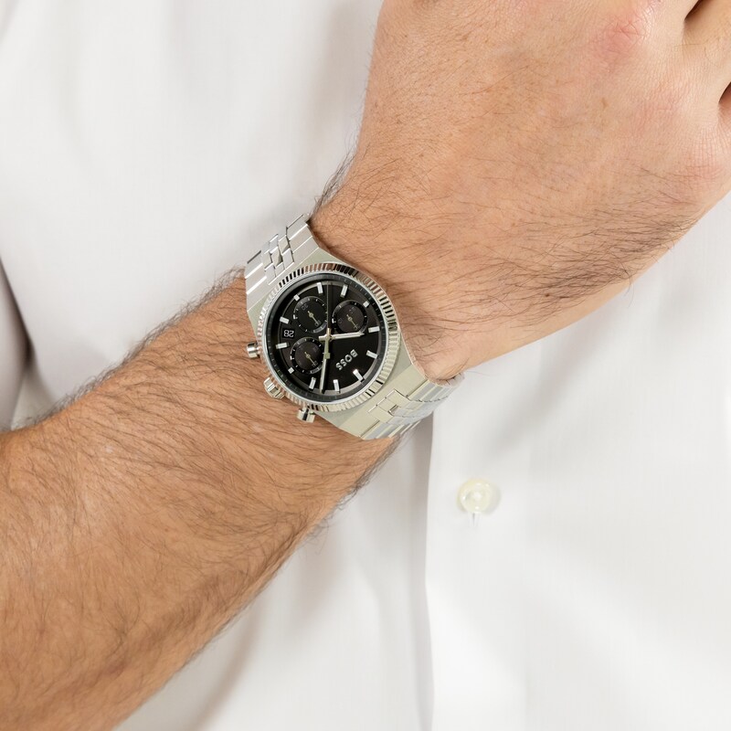 Main Image 4 of BOSS Candor Men's Chronograph Black Dial & Stainless Steel Bracelet Watch