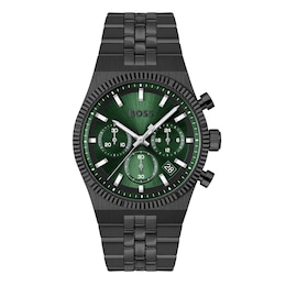 BOSS Candor Men's Chronograph Green Dial & Stainless Steel Bracelet Watch