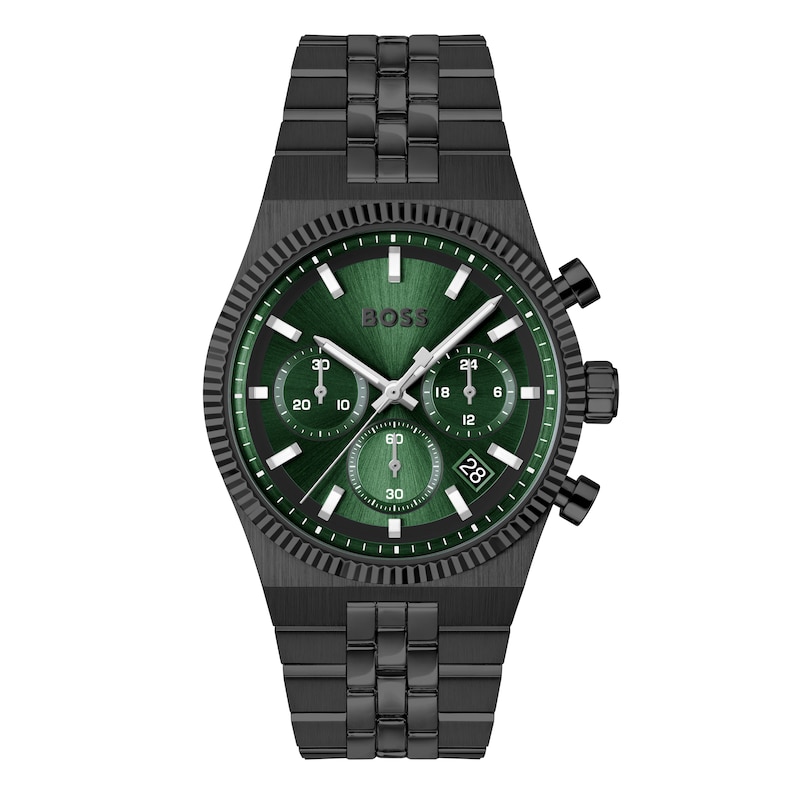 Main Image 1 of BOSS Candor Men's Chronograph Green Dial & Stainless Steel Bracelet Watch
