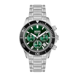 BOSS Sealiner Men's Chronograph Green Dial & Stainless Steel Bracelet Watch