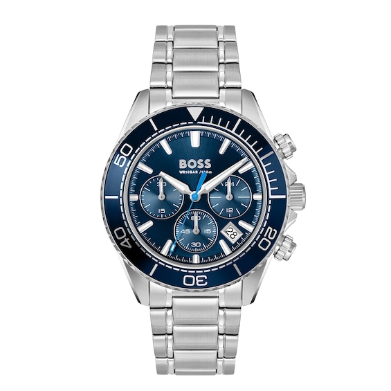 Men's Boss Sealiner Chronograph Blue Dial & Stainless Steel Bracelet Watch