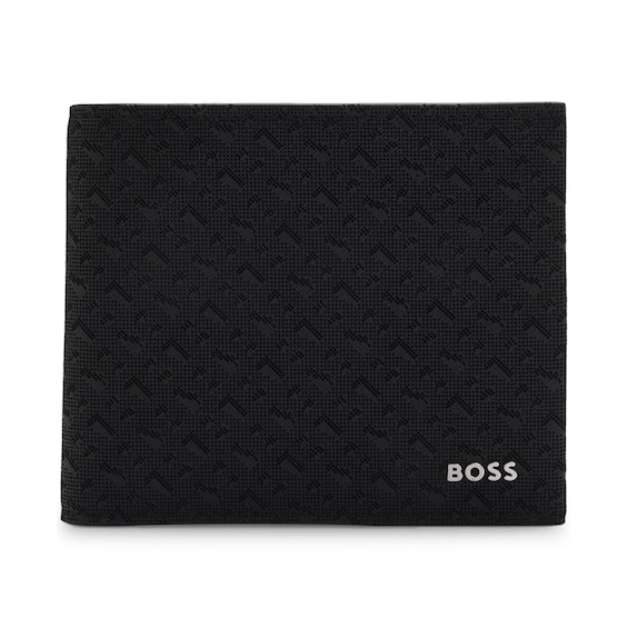 BOSS Black Leather Pattern 8CC Wallet