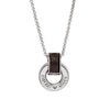 Thumbnail Image 2 of Emporio Armani Stainless Steel & Brown Leather Pendant Necklace