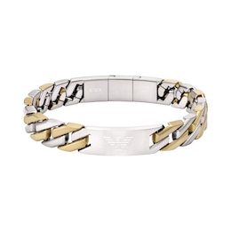 Emporio Armani Men's Two Tone Stainless Steel ID Bracelet