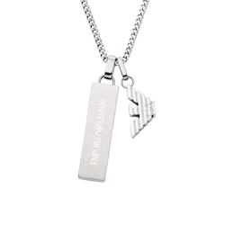 Emporio Armani Men's Stainless Steel Dog Tag Necklace