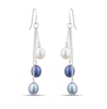 Thumbnail Image 1 of Sterling Silver Cultured Freshwater Pearl Trio Hook Drop Earrings