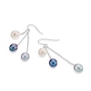 Thumbnail Image 2 of Sterling Silver Cultured Freshwater Pearl Trio Hook Drop Earrings