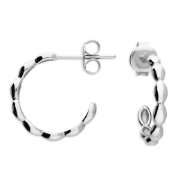 Sterling Silver Polished Half Hoop Stud Earrings