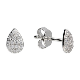 Sterling Silver & Cubic Zirconia Pavé Pear Shaped Stud Earrings