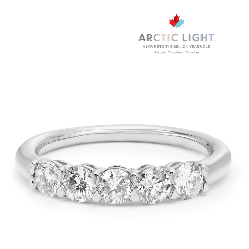 Main Image 1 of Arctic Light Platinum 5 Stone Eternity 0.75ct Diamond Ring