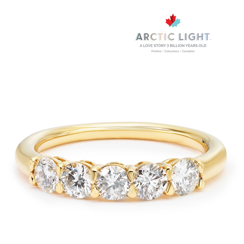 Main Image 1 of Arctic Light 18ct Yellow gold 5 Stone Eternity 0.75ct Diamond Ring