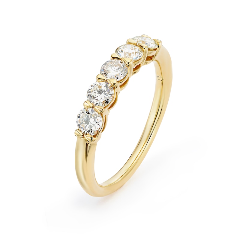 Main Image 2 of Arctic Light 18ct Yellow gold 5 Stone Eternity 0.75ct Diamond Ring