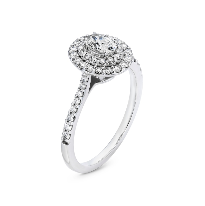 Main Image 2 of Engagement Ring Arctic Light Platinum Oval Double Halo 0.66ct Diamond Ring