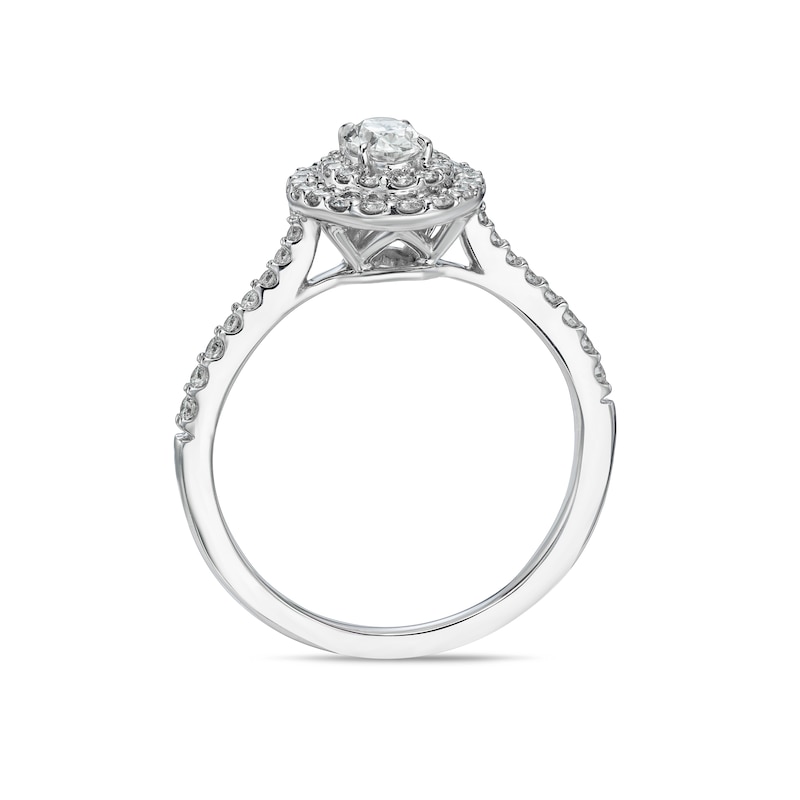 Main Image 3 of Engagement Ring Arctic Light Platinum Oval Double Halo 0.66ct Diamond Ring