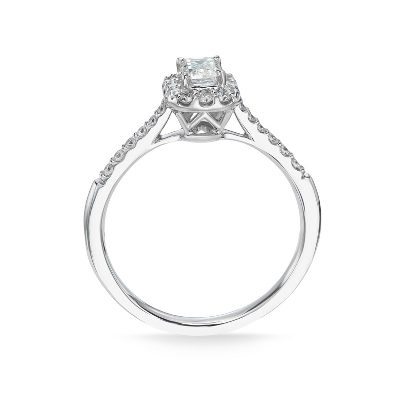 Main Image 3 of Engagement Ring Arctic Light Platinum Emerald Halo 0.50ct Diamond Ring