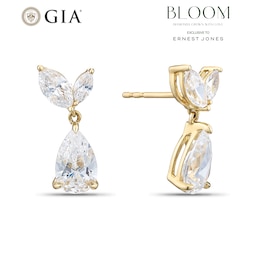 BLOOM 9ct Yellow Gold 2.70ct Lab Grown Diamond Pear & Marquise Drop Earrings