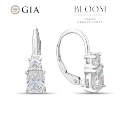 BLOOM 9ct White Gold 1.80ct Lab Grown Diamond Mixed Cut Leverback Earrings