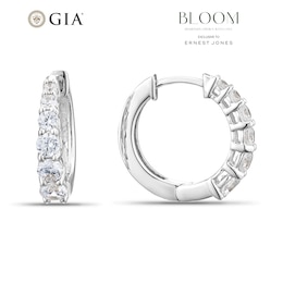 BLOOM 9ct White Gold 1ct Lab Grown Diamond Graduated Huggie Hoop Earring