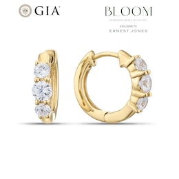 BLOOM 9ct Yellow Gold 1ct Lab Grown Diamond Trilogy Huggie Hoop Earring