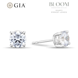 BLOOM 9ct White Gold 1.50ct Lab Grown Diamond Solitaire Stud Earrings