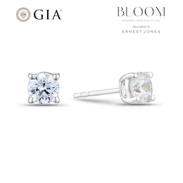 BLOOM 9ct White Gold 1ct Lab Grown Diamond Solitaire Stud Earrings