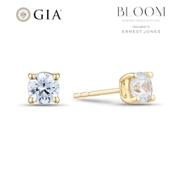 BLOOM 9ct Yellow Gold 1ct Lab Grown Diamond Solitaire Stud Earrings