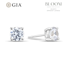 BLOOM 9ct White Gold 2ct Lab Grown Diamond Solitaire Stud Earrings