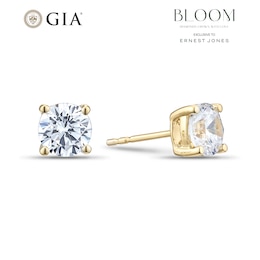 BLOOM 9ct Yellow Gold 2ct Lab Grown Diamond Solitaire Stud Earrings