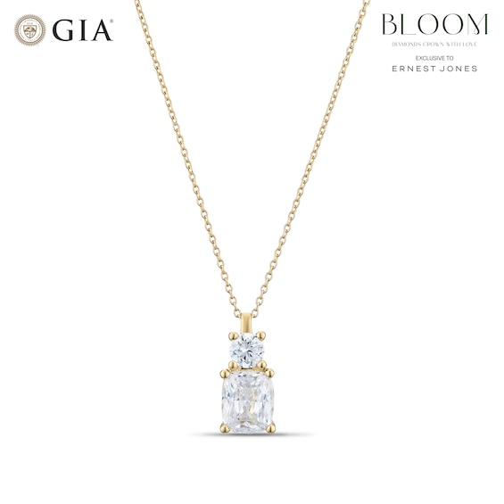 BLOOM 9ct Yellow Gold 1.50ct Lab Grown Diamond Cushion and