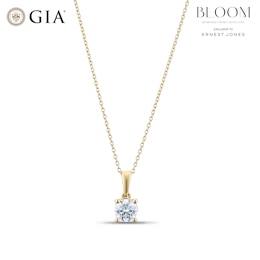 BLOOM 9ct Yellow Gold 0.50ct Lab Grown Diamond Solitaire Pendant Necklace