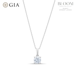 BLOOM 9ct White Gold 1ct Lab Grown Diamond Solitaire Pendant Necklace