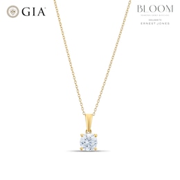 BLOOM 9ct Yellow Gold 1ct Lab Grown Diamond Solitaire Pendant Necklace