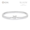 Thumbnail Image 1 of BLOOM 9ct White Gold 6ct Lab Grown Diamond Butterfly Clasp Tennis Bracelet