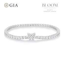 BLOOM 9ct White Gold 6ct Lab Grown Diamond Butterfly Clasp Tennis Bracelet