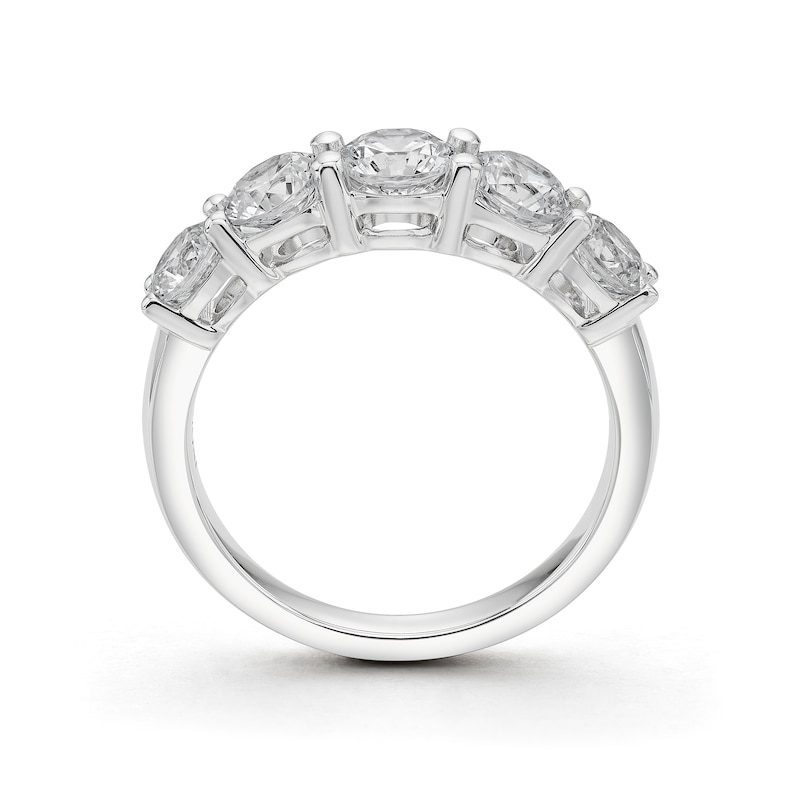 Main Image 3 of BLOOM 14ct White Gold 1.80ct Lab Grown Diamond Round 5 Stone Graduating Ring