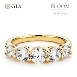 BLOOM 14ct Yellow Gold 1.80ct Lab Grown Diamond Round 5 Stone Graduating Ring