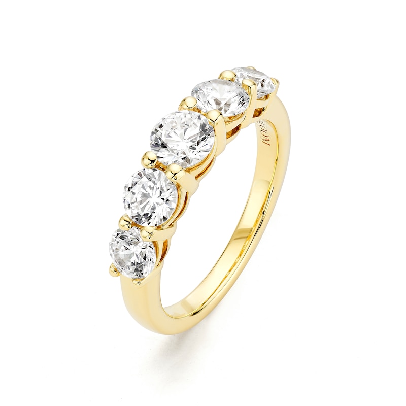 Main Image 2 of BLOOM 14ct Yellow Gold 1.80ct Lab Grown Diamond Round 5 Stone Graduating Ring